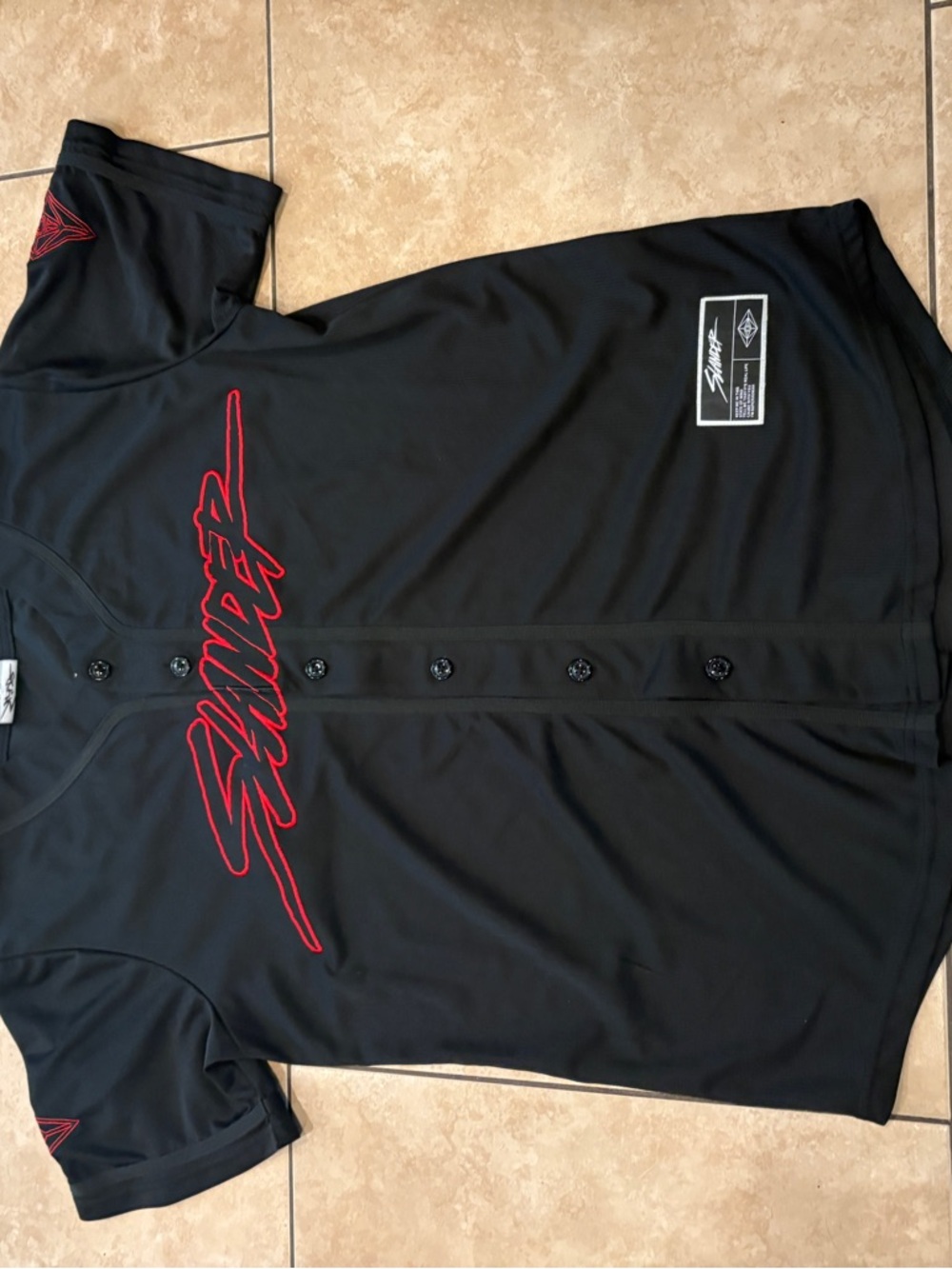 Black Slander Baseball Button-Up Jersey EDM EDC festival